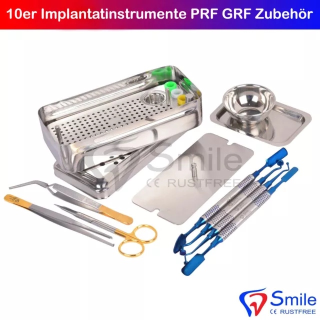 Dental PRF GRF Zubehör Box Implantologie Chirurgie Knochenstopfer Schere Implant