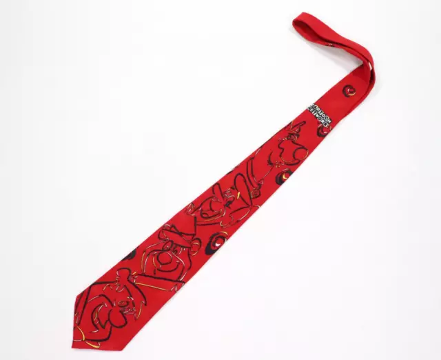 VINTAGE Cartoon Network Neck Tie Red Jetsons Yogi Bear Flintstones Scooby Doo