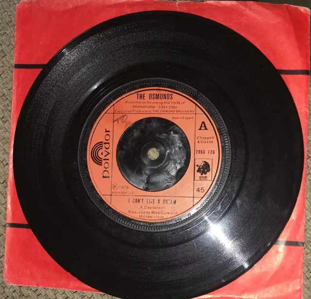 The Osmonds - I can’t live a dream   Used 7”single record