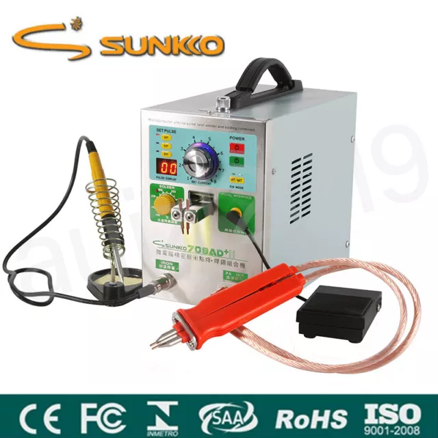 SUNKKO 709AD+ Pulse Spot Welder Welding Soldering Machine 1.9KW 4in1 for Battery