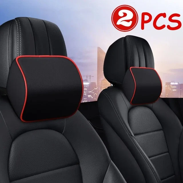 2PCS Cotton Car Neck Headrest Pillow Car Accessories Cushion Seat Head Support