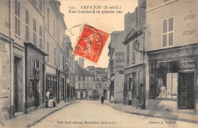 Cpa 91 Arpajon / Guichard Rue / Large Rue