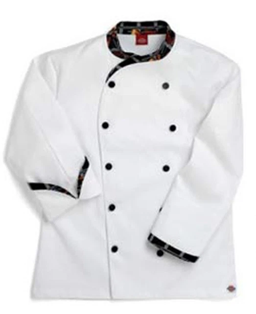 Dickies Chef Coat Contrast Trim Jacket, Peppers Pattern, 52