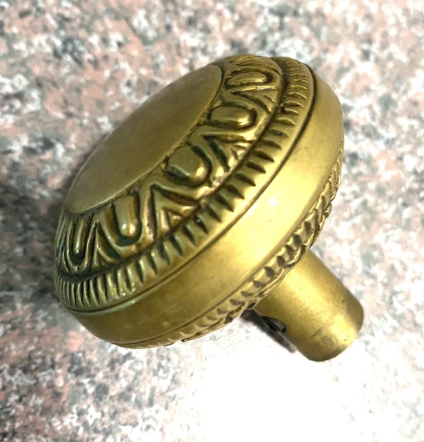 One Antique Brass Eastlake Victorian Ornate Door Knob Reclaimed Salvage