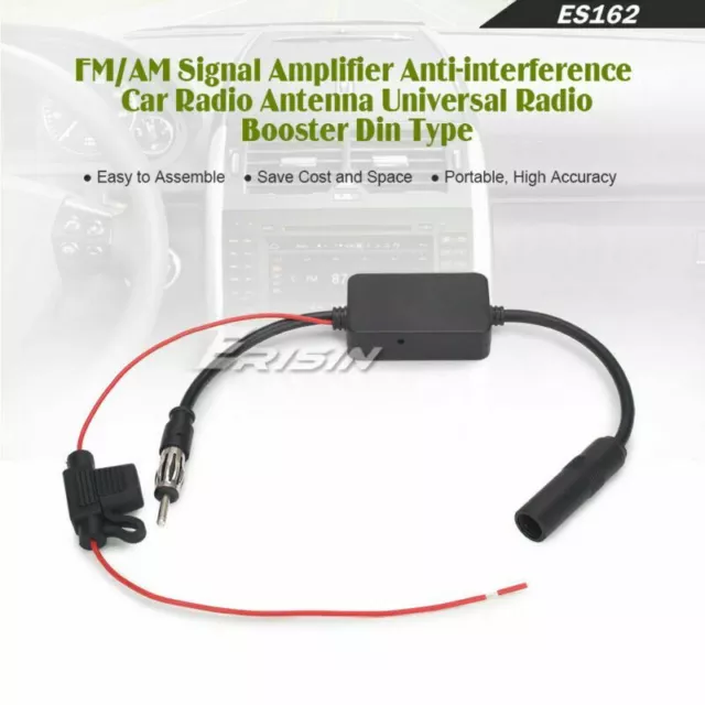 Erisin Din tipo veicolo FM/AM antenna radio anti-interferenze amplificatore antenna ES162