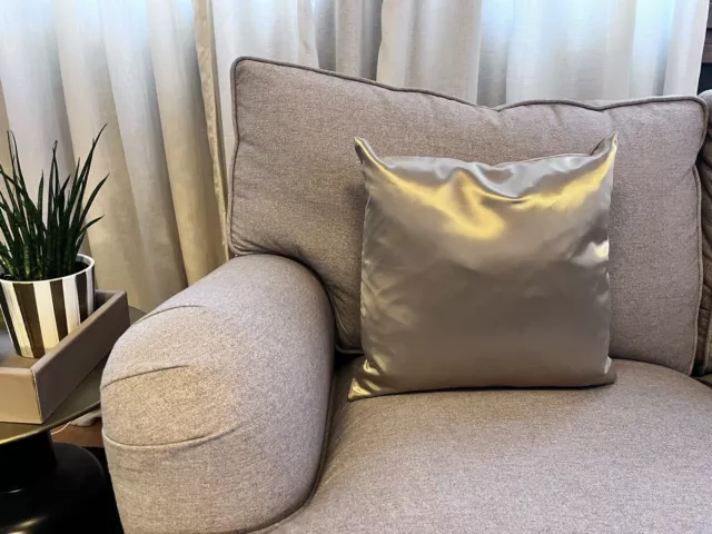 Deko Kissen 40x40cm Stoff Ralph Lauren Satin Gold 2er Set Couchkissen Glanz