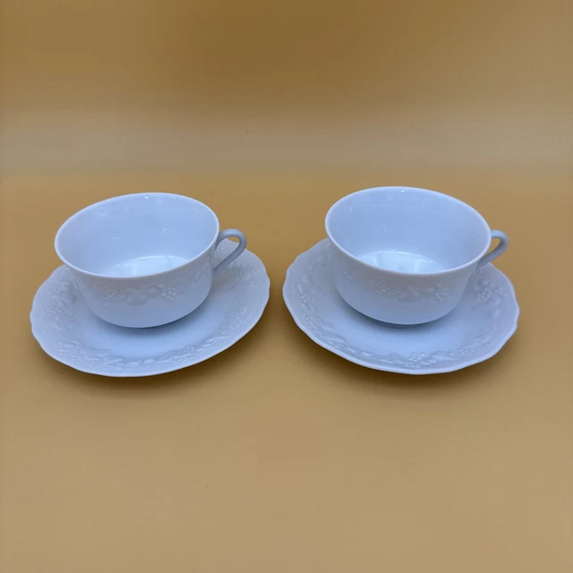 Lot De 4 Tasses Et Soucoupes Porcelaine Philippe Deshoulières Limoges - Fabriqué En France