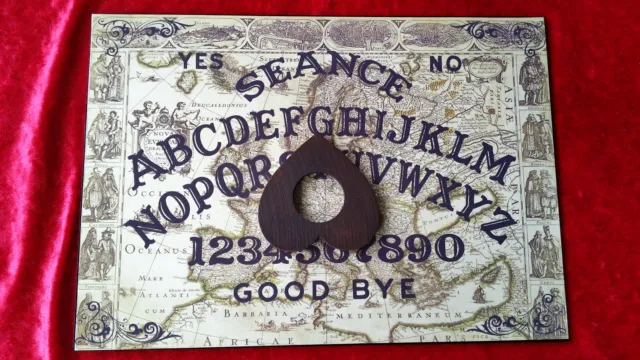 Wooden Ouija Board & Planchette Magic Tour Of Europe Spirit Ghost Seance bizarre