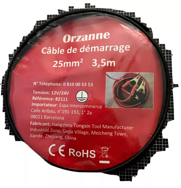 CABLE DE DEMARRAGE 25mm2 ORZANNE