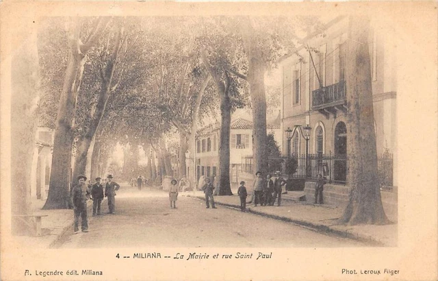 CPA ALGERIE MILIANA LA MAIRIE ET LA TOUR SAINT PAUL (dos non divisé)