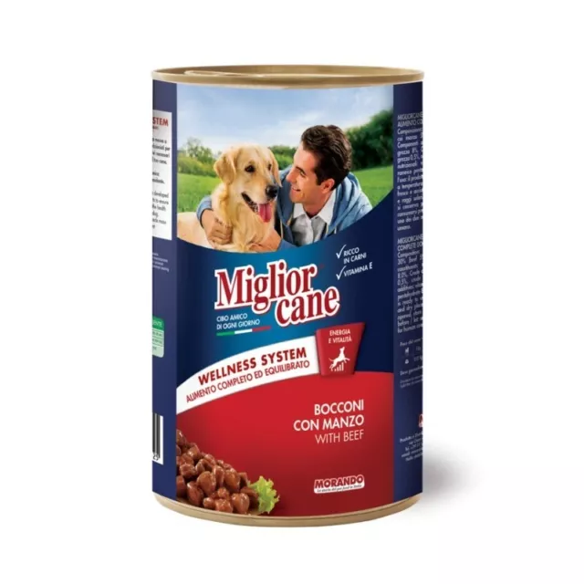 MIGLIORCANE Chunks With Beef - Wet Food For Dogs 1250 G