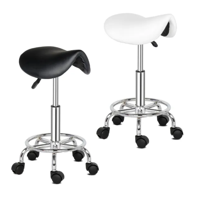 1/2Set Saddle Salon Stool Chair Hairdressing Barber Tattoo Beauty Swivel Seat