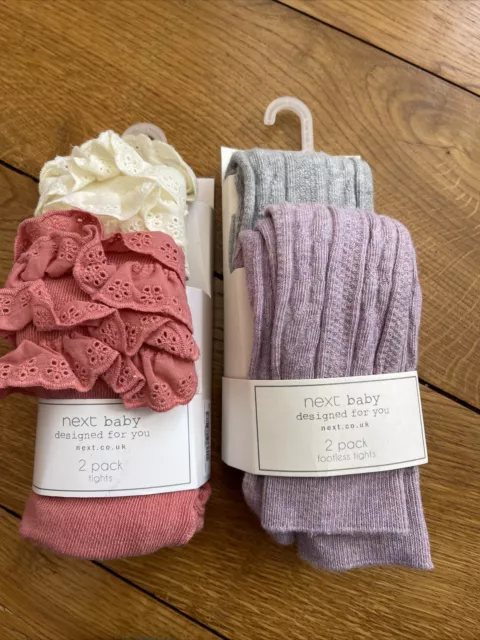 New With Tags Baby Girls  NEXT Tights x 4 Age 6 - 12 Months