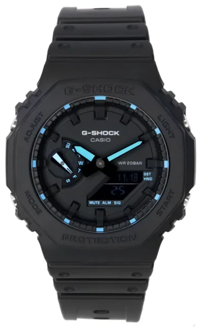 Casio G-Shock Neon Accent Carbon Black Quartz GA-2100-1A2 Men's Watch WR 200M