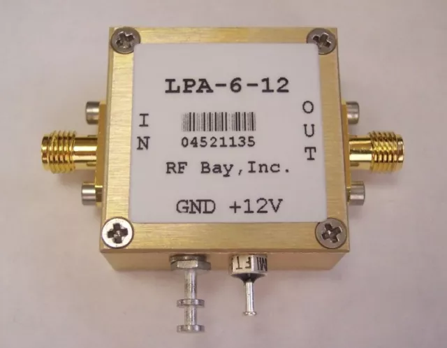 RF Bay 100-6000MHz RF Amplifier, LPA-6-12, New, SMA