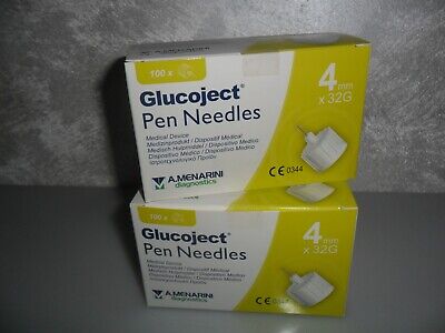  MENARINI DIAGNOSTICS  Glucoject Pen Needles 100 Aghi 4mm 32G Per Penna CZ 2X100