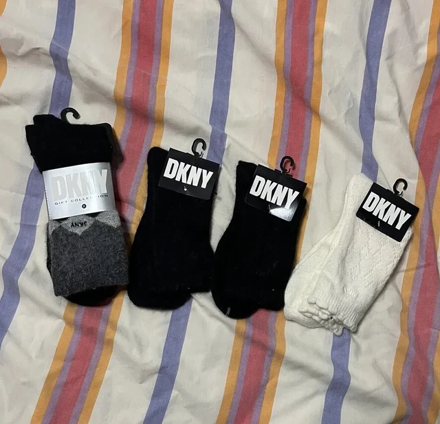Vintage 90s DKNY rayon angora lambs wool blend Socks Size 5-11 Lot Of 5 Pairs