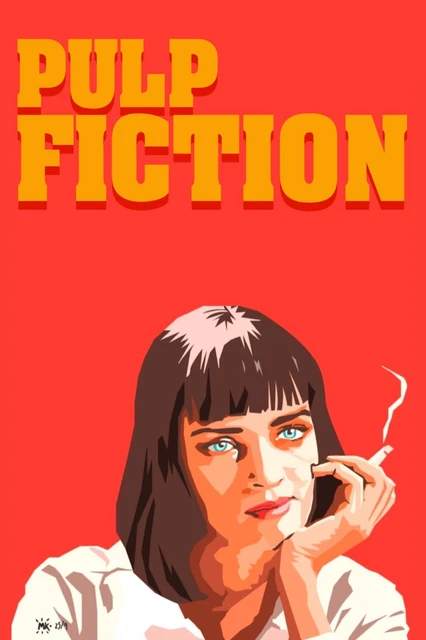 VINTAGE QUENTIN TARANTINO Pulp Fiction 1994 Theatrical Poster Modern ...