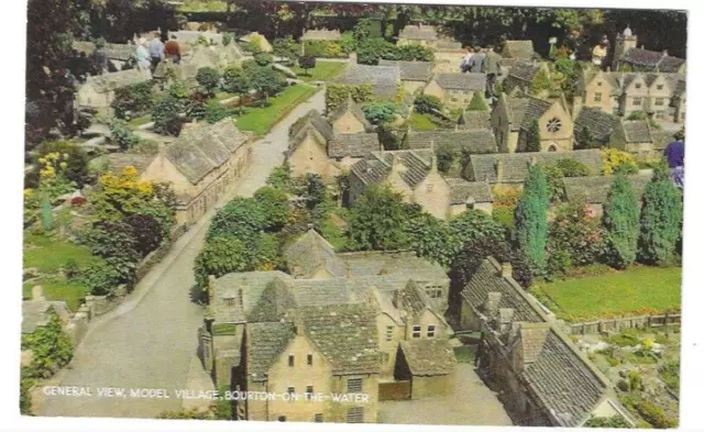 POSTCARD Vintage Salmon General View Model Village Bourton on the Water UnPosted