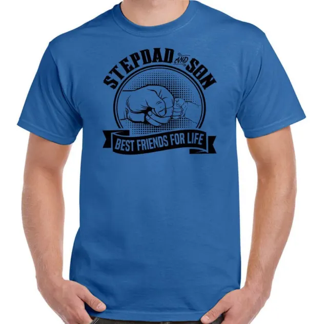 T-shirt Stepdad & Son Best Friends For Life da uomo divertente festa del papà regalo 9
