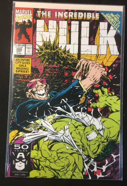 INCREDIBLE HULK 385 KEY 1st app GESTALT INFINITY GAUNTLET DALE KEOWN V 1 AJAX