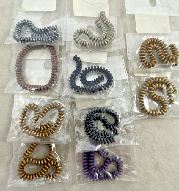 Mix Lot CZECH ~ 10 ~ Bags ~ 6mm Various Colors Round 2 HOLES Lentil Beads WRG15