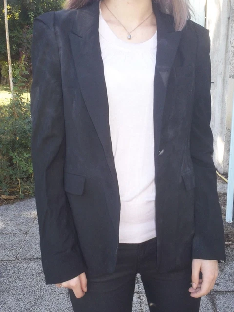 Blazer Femme Noir Cintré – Surabaya Paris – Taille T1 – Laine – Occasion Très Bon état