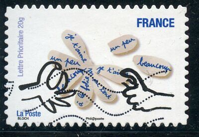 TIMBRE FRANCE AUTOADHESIF OBLITERE // SOURIRES DESSINS DE SERGE BLOCH N° 481 