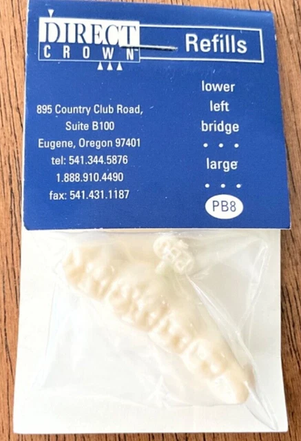 DirectCrown Dental Polycarb Temporary Crown Refill PB8 Lower Left Bridge Lg 3/pk