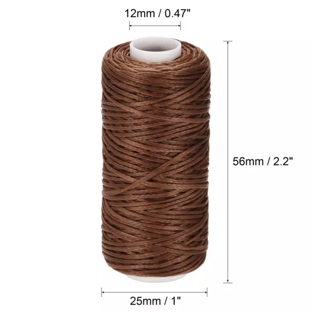 Pelle Cucito Fili 55 Iarde 150D/1mm Cerato Corda (Marrone 2pz) 3