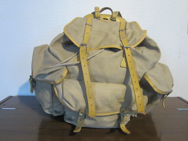 RARE sac à dos bleu électrique MILLET de randonnée des années 50. Sac à bandoulière indigo pour l'extérieur Deadstock