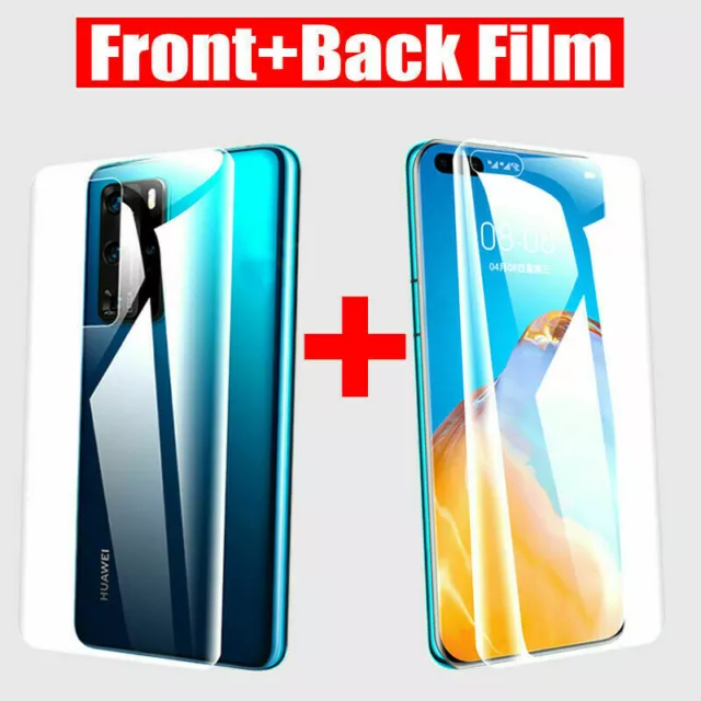 Front + Back Hydrogel Screen Protector For Huawei P20 P30 P40 Pro Mate 30 Lite