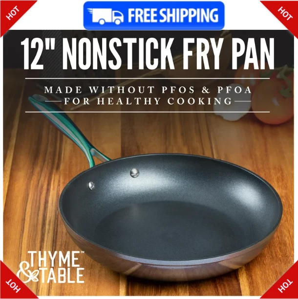 THYME & TABLE NonStick 12" Rainbow Fry Pan with Stainless Steel