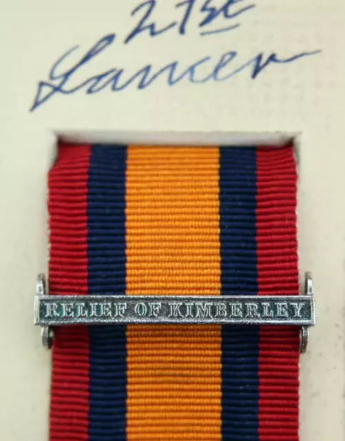 Qsa Queens South Africa Medal Ribbon Bar Clasp Relief Of Kimberley Boer War