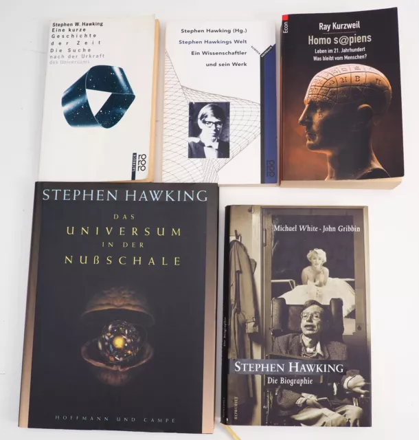Stephen Hawking Kurzweil 5 Bücher Paket Kurze Geschichte der Zeit Universum