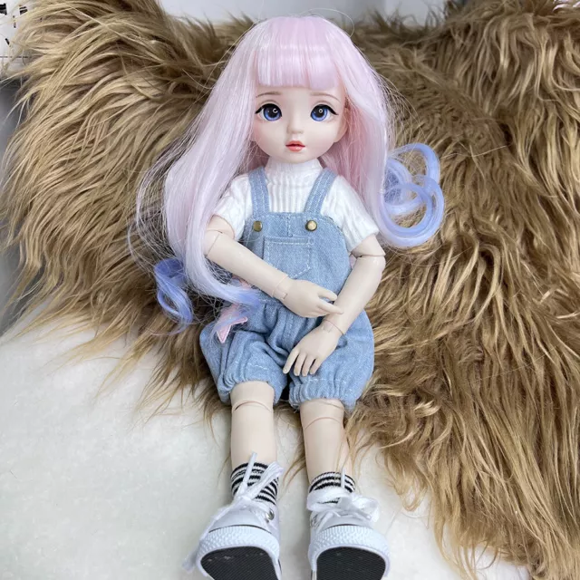 BJD Doll 1/6 about 33cm Girls Dolls Ball Jointed Doll + Eyes + Wigs + Clothes