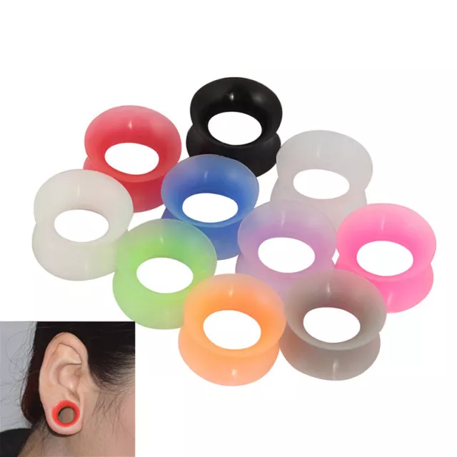 1 Paire Silicone Flexible Oreille Peau Tunnels Plugs Jauges Flare Calibre Bagues