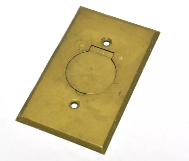 Vintage Large Hole Outlet Brass Switch Plates Cover  With Cover Flap K1