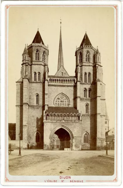 France, Dijon, L&#039;Eglise St. Bénigne  Vintage albumen print.  Tirage album