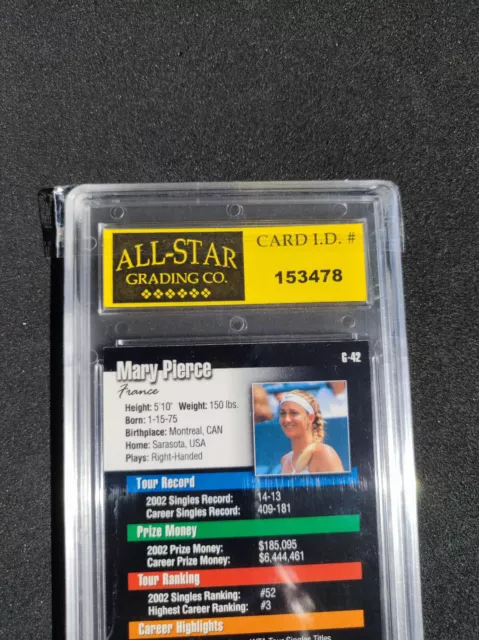 2003 Mary Pierce ALL STAR Grading Co. 10 Mint or Higher NETPRO TENNIS 3