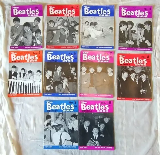 The Beatles Book Monthly Original Magazines Numbers 1 - 10