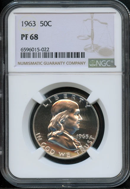 NGC - Franklin Half Dollar - 50c - 1963 - PF-68