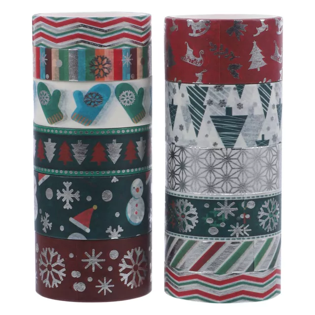 12 Rolls Christmas Washi Tape Set for DIY Crafts & Gift Wrapping
