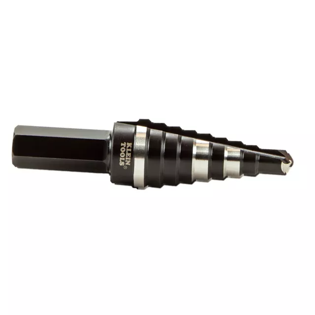Klein Tools KTSB03 Step Drill Bit Double Fluted #3, 1/4 to 3/4-Inch