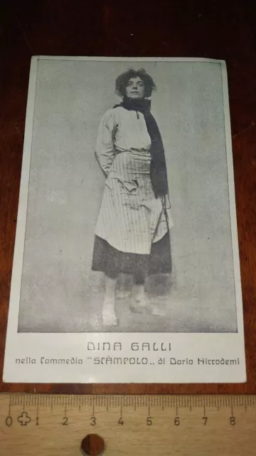 Dina Galli Attrice Cartolina Non Viaggiata, Originale D'epoca.