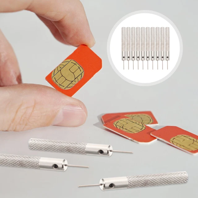 10 Pcs Lecteur De Carte SIM Fer Broche Goupille Plateau Smartphone
