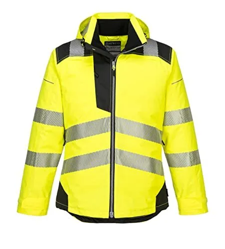 T400 Men's PW3 Hi Vis Reflective Waterproof Winter Safety Jacket Yellow/Black...