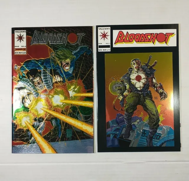 BLOODSHOT Issue # 0 and Issue # 1 1993 CHROMIUM COVER Valiant