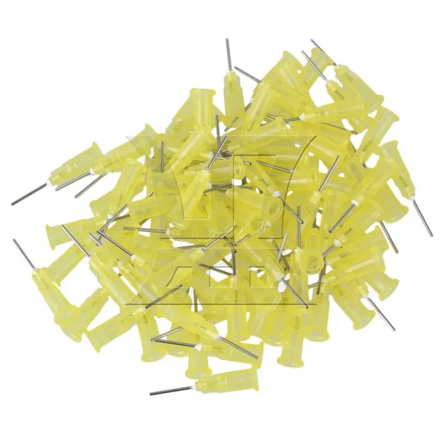 Dispensing Blunt tool Tip 20Ga 1/2 Inch Set of 100 Yellow