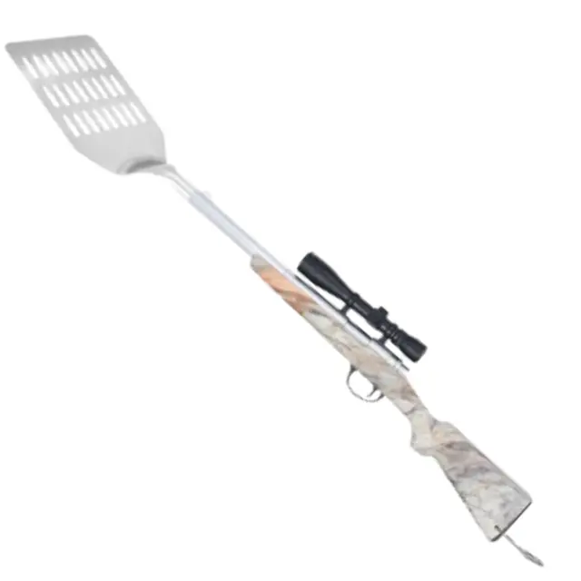 Fishing Pole Spatula Open Face Reel Gibson BBQ Grill Tool Stainless Steel -  New